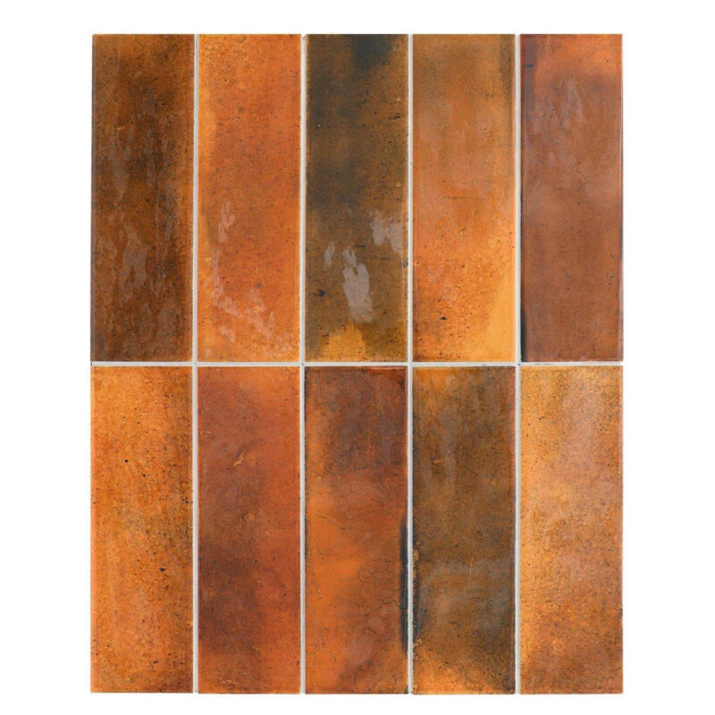 Retro Orange Glaze Porcelain Tile indoor Hotel villa bathroom Background Ceramic Wall Tiles Factory 1
