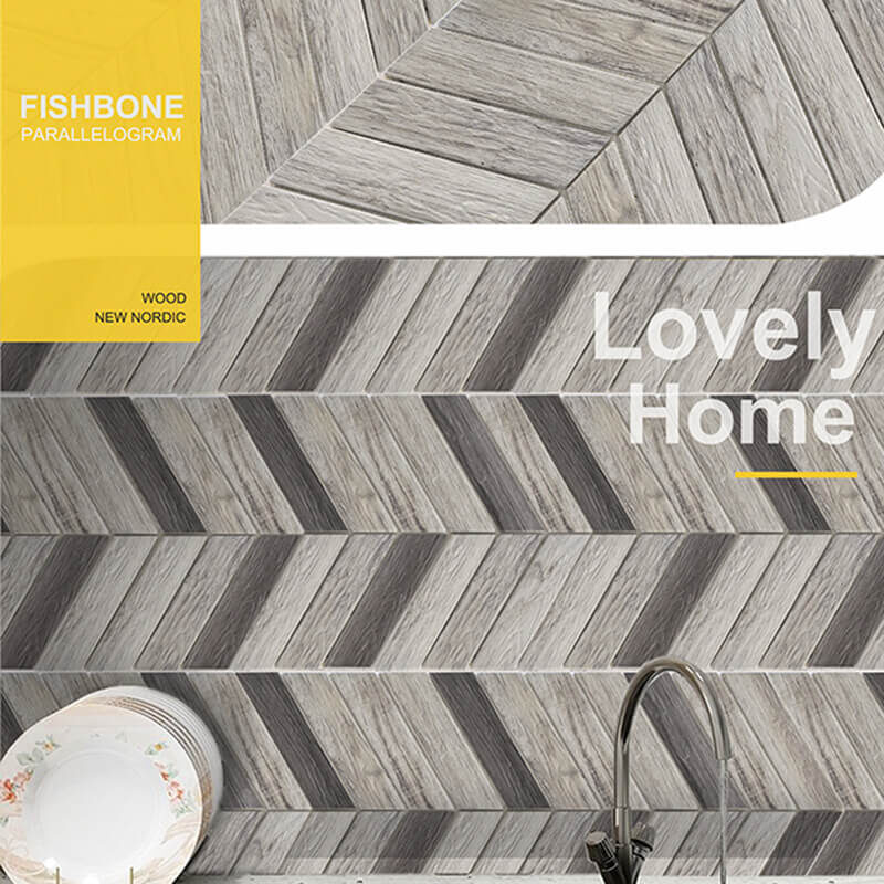 Southeast Asian Wood Grain Interior Decoration PVC Mosaic Wall Tiles