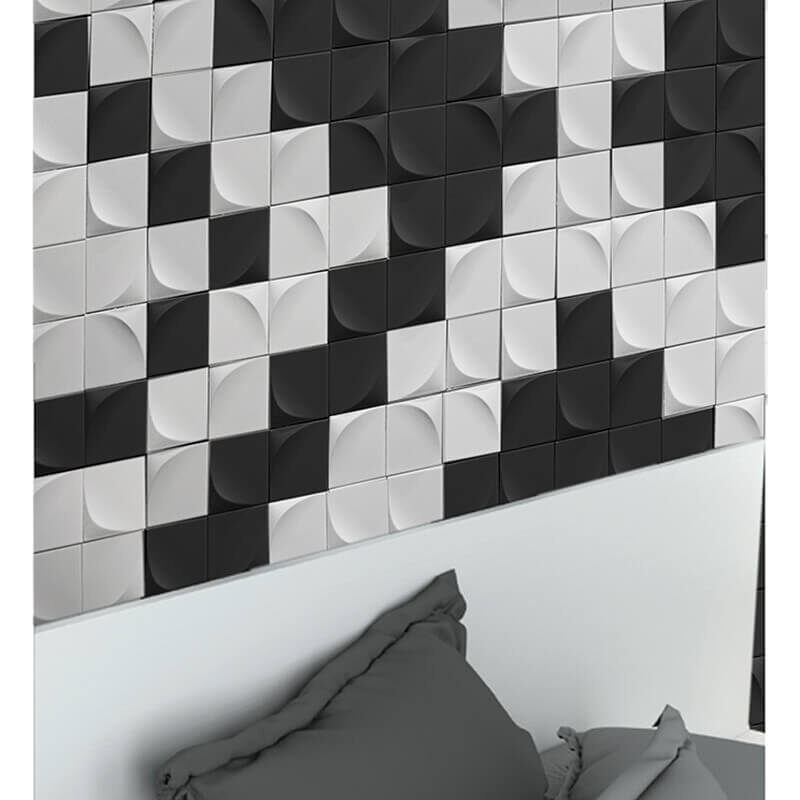 Stone backsplash mosaic three dimensional wall tile