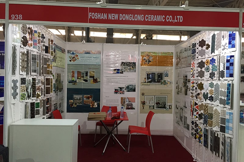 Subway tile and small mosaic tile