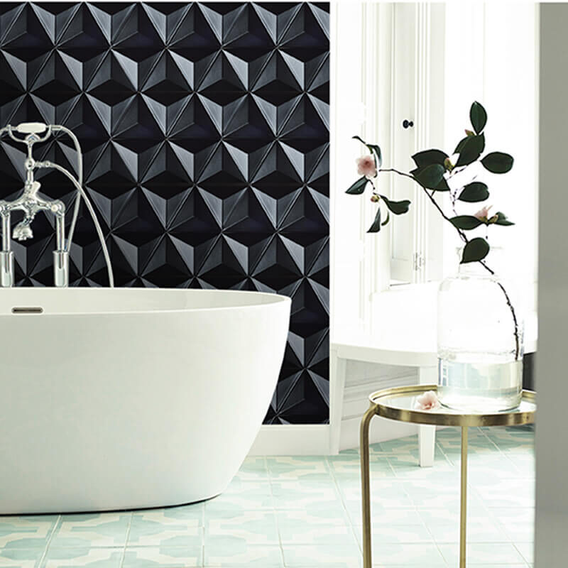 Triangle Background Wall Decoration Mosaic Tile Glossy Bathroom Kitchen Wall Tiles