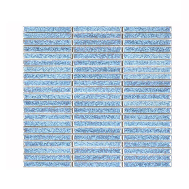 Ice Crack Blue Strip Mosaic Wholesale Finger Tiles Strip Mosaic Tile