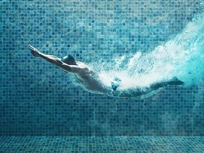 blue square mosaic tiles swimming pool tile