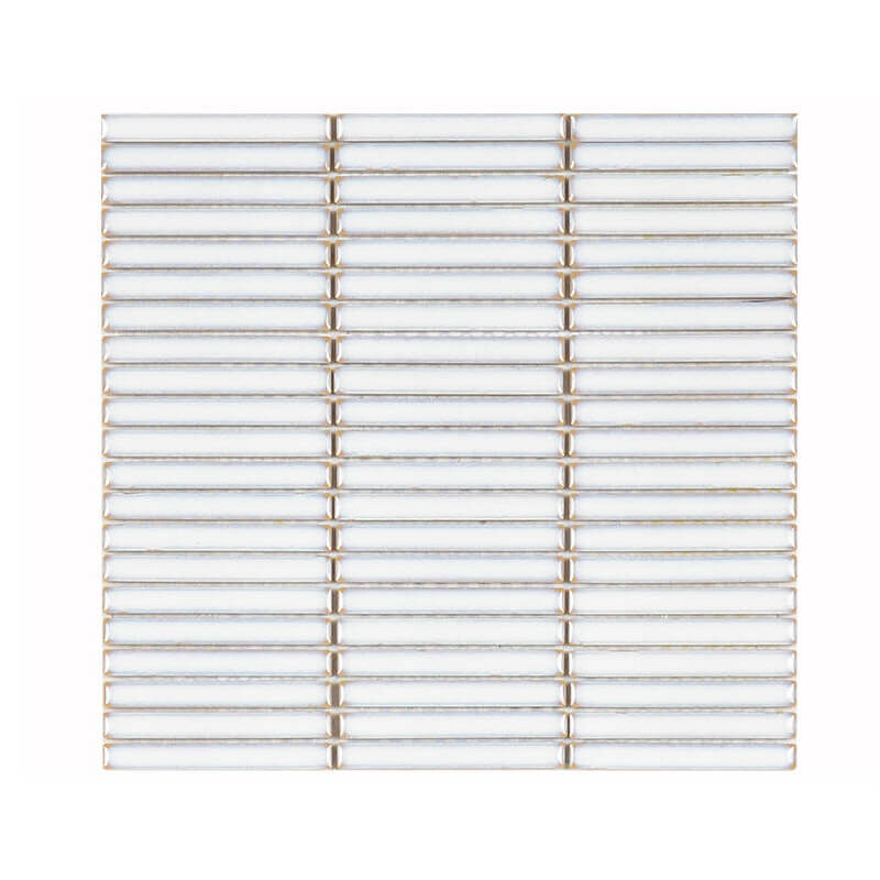white marble glossy strip ceramic mosaic tile