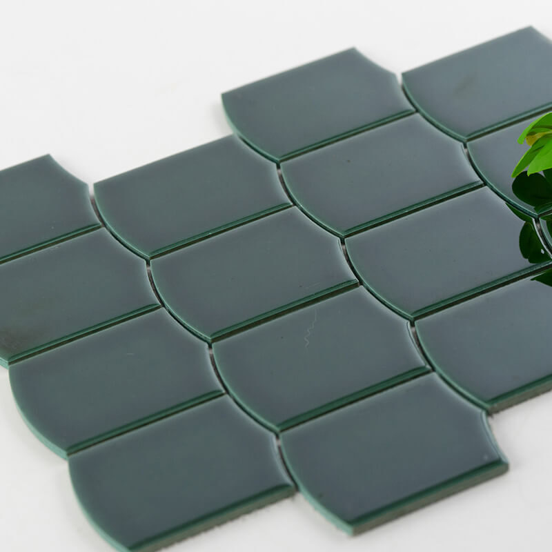 glossy mosaic glazed mounted porcelain mosaic wall tile