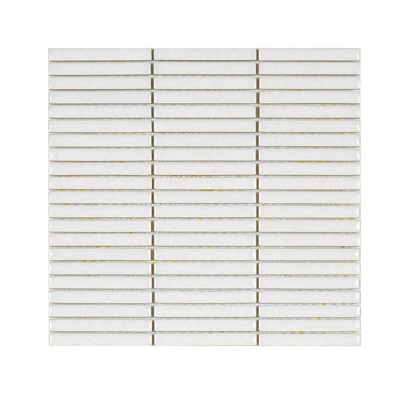 strip mosaic tile bathroom kitchen backsplash wall glazed glossy white ceramic