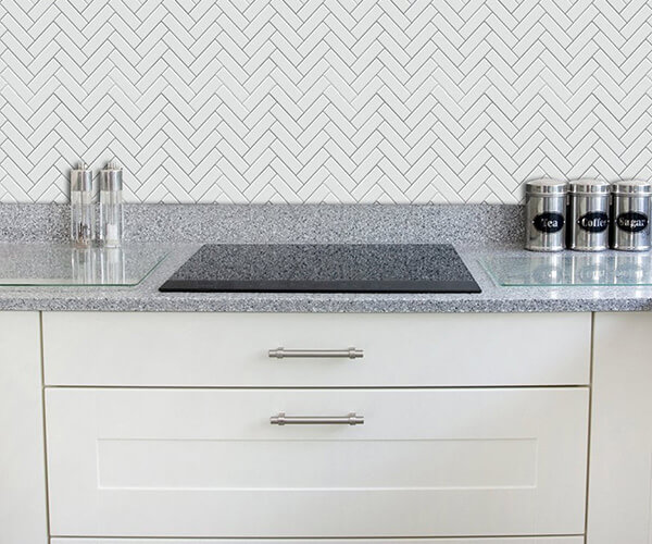 herringbone white gloss wall floor mosaic tile