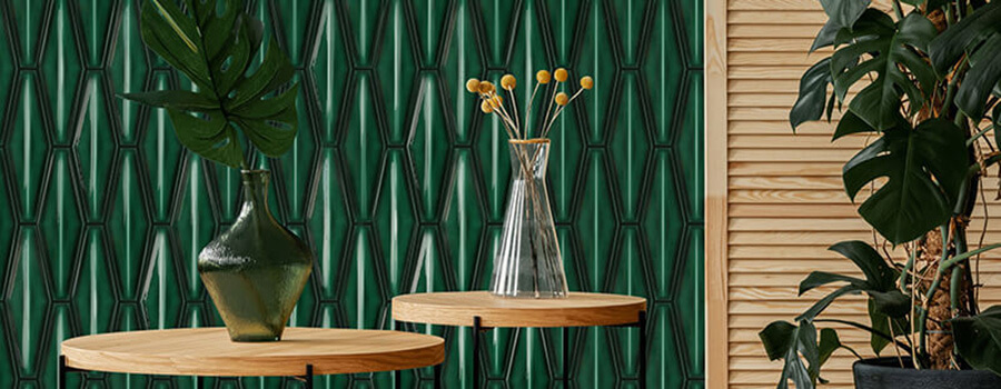 hexagon handmade green tiles for Wall and Flooring