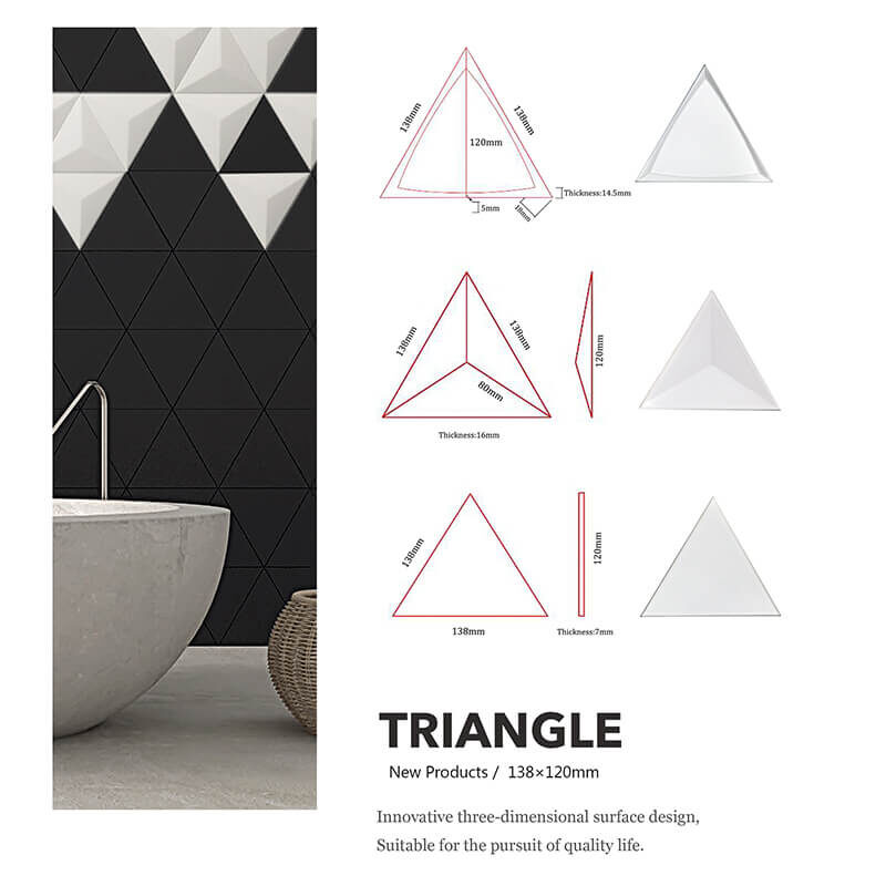 triangular marble tiles decorated with golden strips wall mosaic