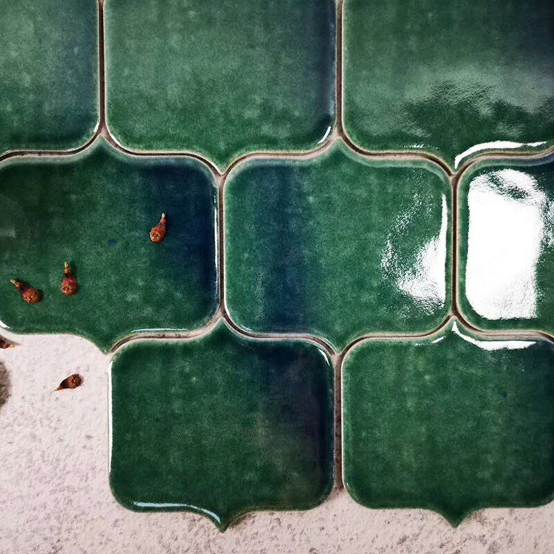 Fambe Glaze Lantern shaped Handmade Pattern Mosaic Tile Interior kitchen bathroom Latest Design Wall 10 墨墨 麒麟灯笼砖 4