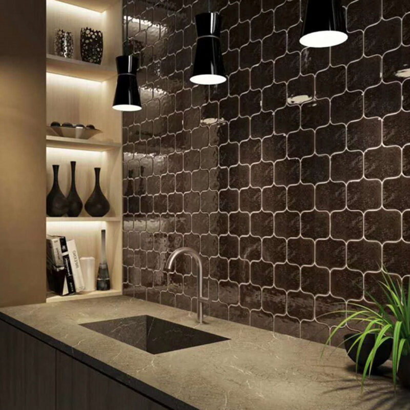 Fambe Glaze Lantern shaped Handmade Pattern Mosaic Tile Interior kitchen bathroom Latest Design Wall 9 墨墨 麒麟灯笼砖 5