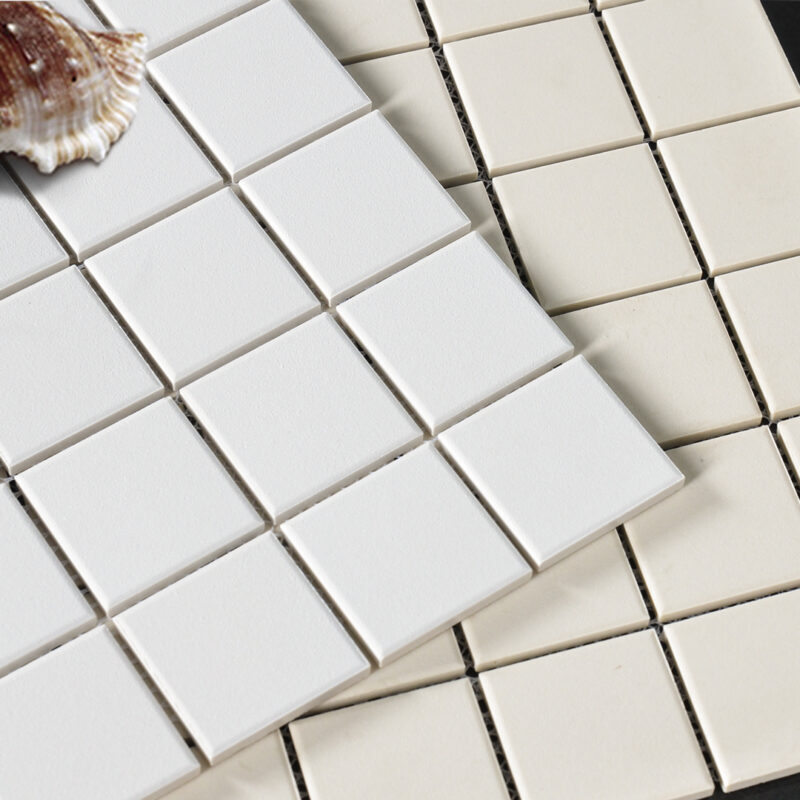 Clasical Black And White Unglaze Anti Slip Hexagonal Porcelain Mosaic Tiles 11 白兔 通体六角 3