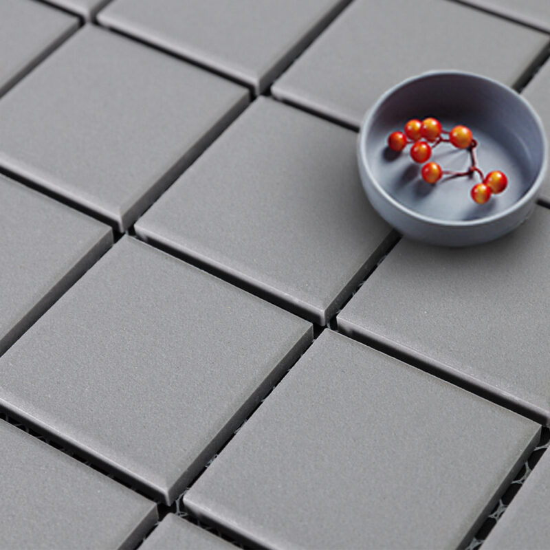 Clasical Black And White Unglaze Anti Slip Hexagonal Porcelain Mosaic Tiles 10 白兔 通体六角 4